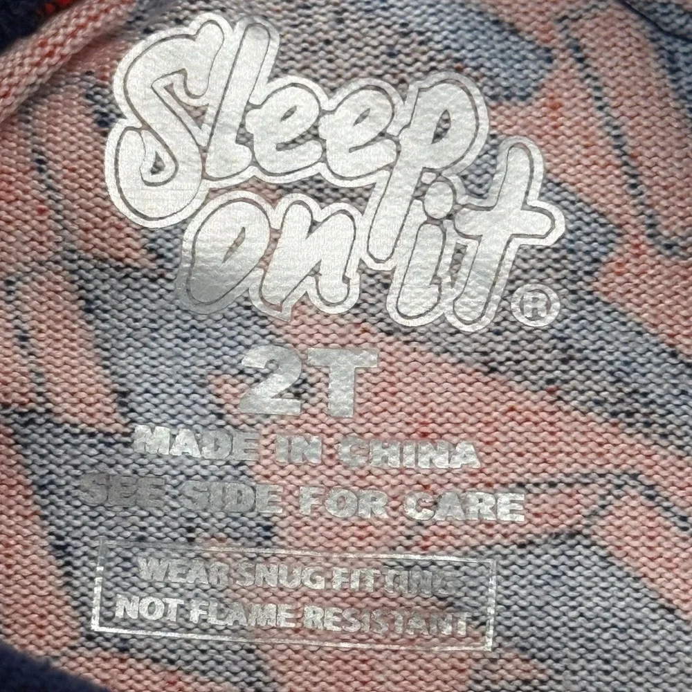 Sleep On It‎ Pajama Set Lightning Bolt Orange 2T Short Sleeve Long John